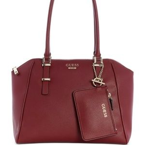 GUESS Maxxe Uptown Satchel Bag, Burgundy Red